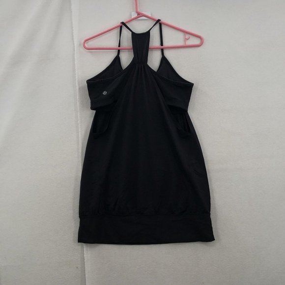 LULULEMON womens black scoop neck racerback built in bra pullover tank top sz 2 - Picture 6 of 6